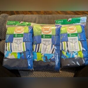 Wonder Nation Boys' Briefs 5-Pack - Blue, Green, Gray